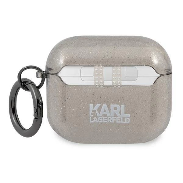 Karl Lagerfeld KLA3UKHGK kryt AirPods 3 čierny/čierny Glitter Karl`s Head